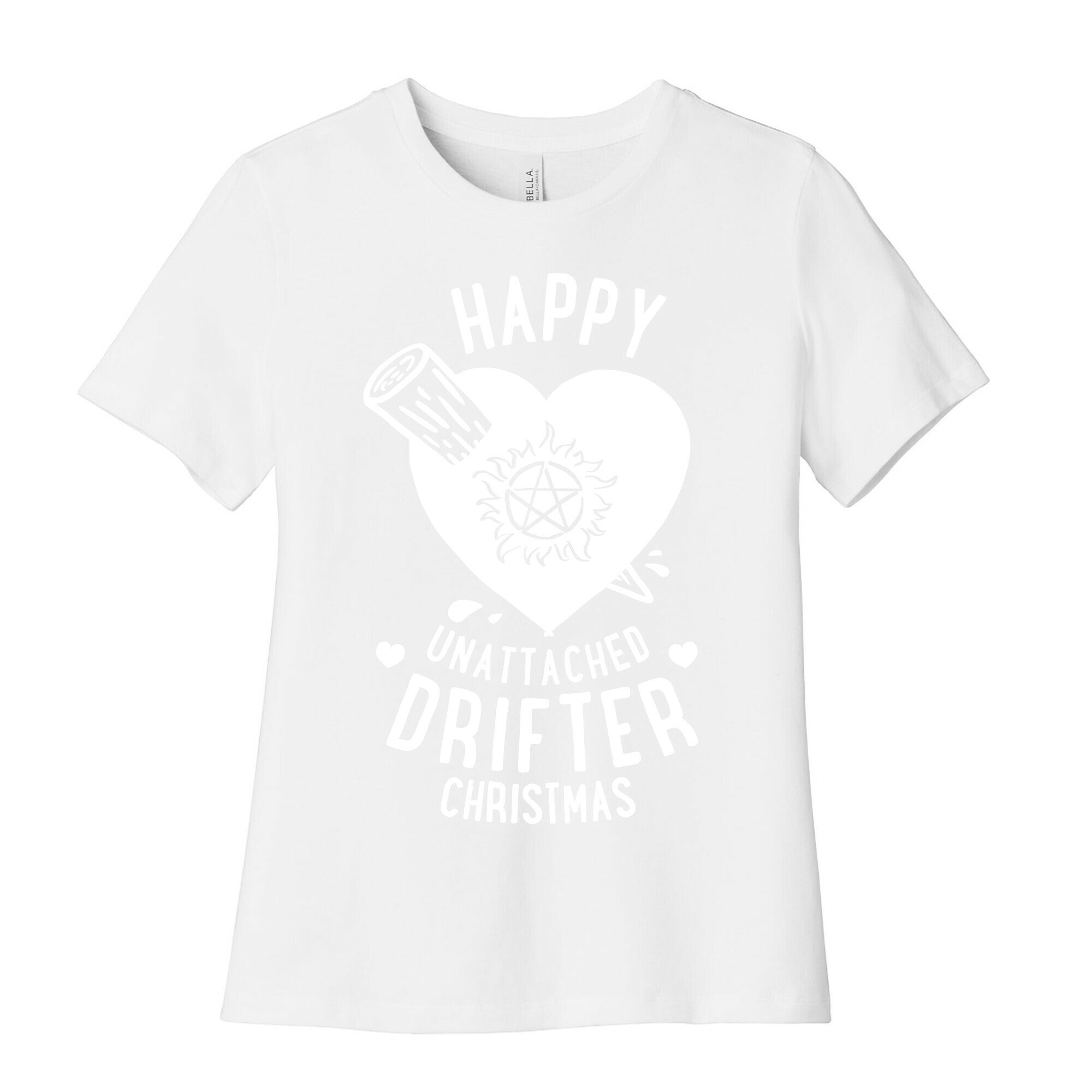 Happy Unattached Drifter Christmas Women's Cotton Tee